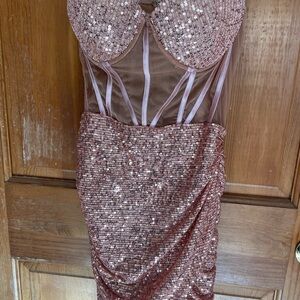 Fashion Nova Sequin Dress in mauve new with tags